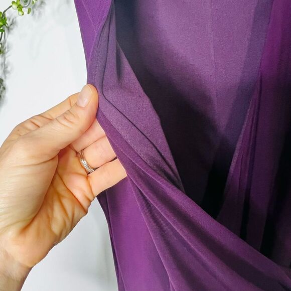 Chaps Purple Side Ruched Tank MIDI Long Dress - Picture 9 of 10